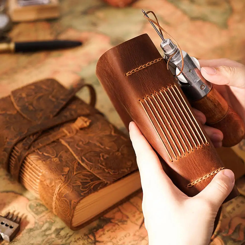 Vintage Portable Mini Notebook 400 Sheets Kraft Paper Agenda Planner Diary Leather Cover Notebook Sketchbook Office School