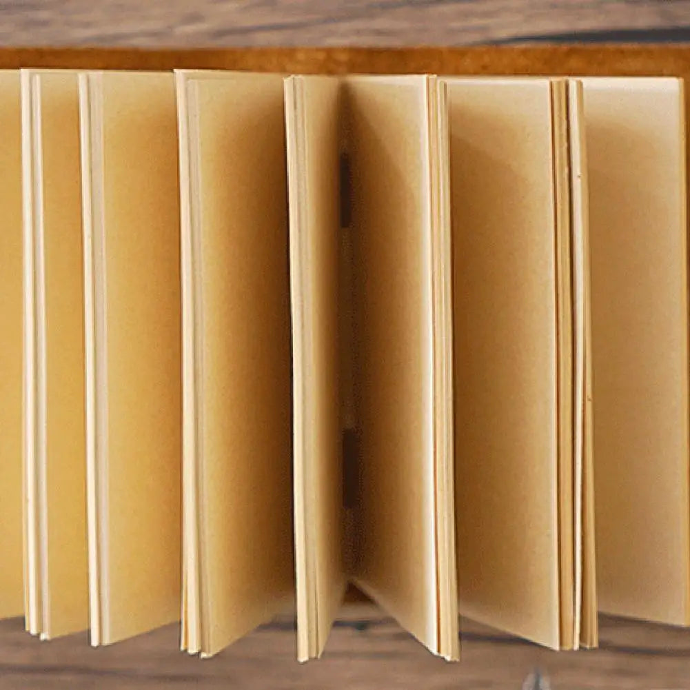 Vintage Portable Mini Notebook 400 Sheets Kraft Paper Agenda Planner Diary Leather Cover Notebook Sketchbook Office School