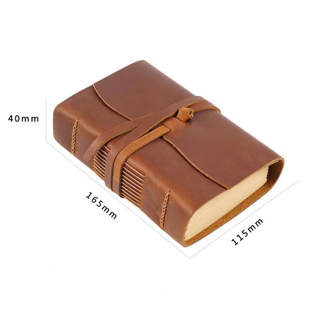 Vintage Portable Mini Notebook 400 Sheets Kraft Paper Agenda Planner Diary Leather Cover Notebook Sketchbook Office School