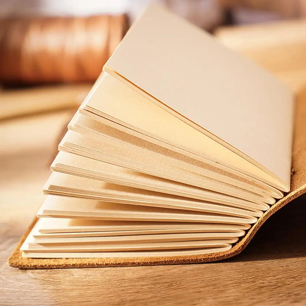 Vintage Portable Mini Notebook 400 Sheets Kraft Paper Agenda Planner Diary Leather Cover Notebook Sketchbook Office School