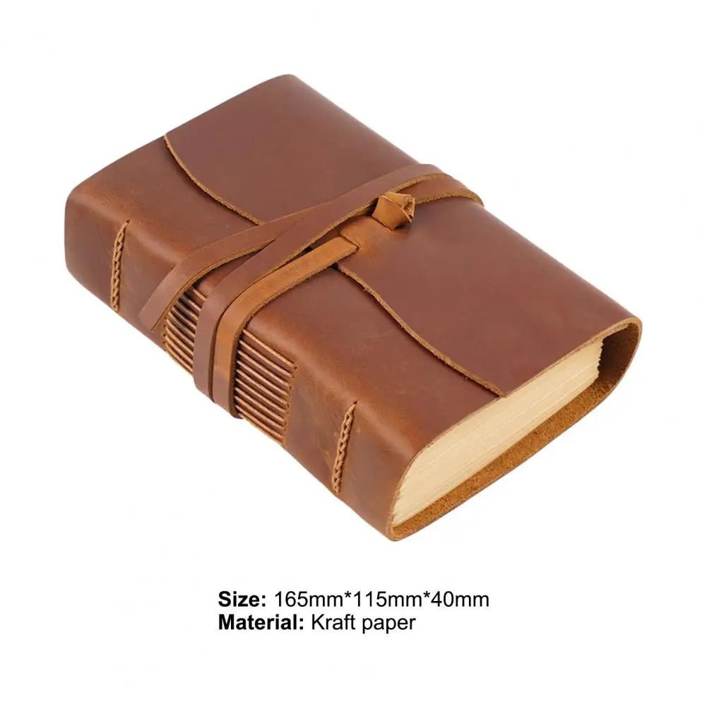 Vintage Portable Mini Notebook 400 Sheets Kraft Paper Agenda Planner Diary Leather Cover Notebook Sketchbook Office School