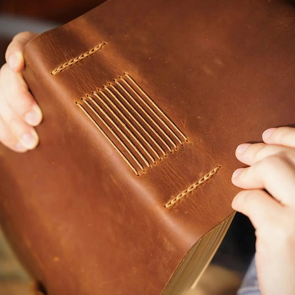 Vintage Portable Mini Notebook 400 Sheets Kraft Paper Agenda Planner Diary Leather Cover Notebook Sketchbook Office School