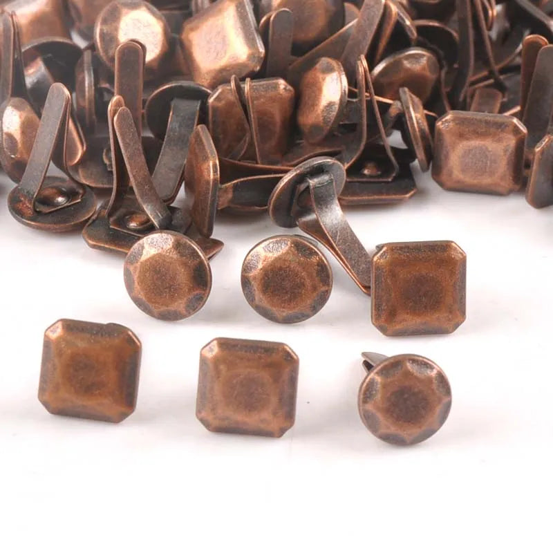 Bronze Mixed Round & Square Brads for Scrapbooking, Journals, Book Arts, & Paper Arts
