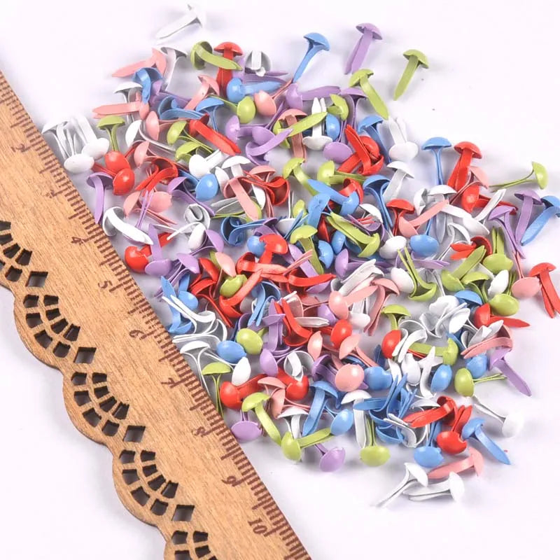 Colorful Brads - 100 Pack 25mm/1" - Mixed, Or Choose Your Color!