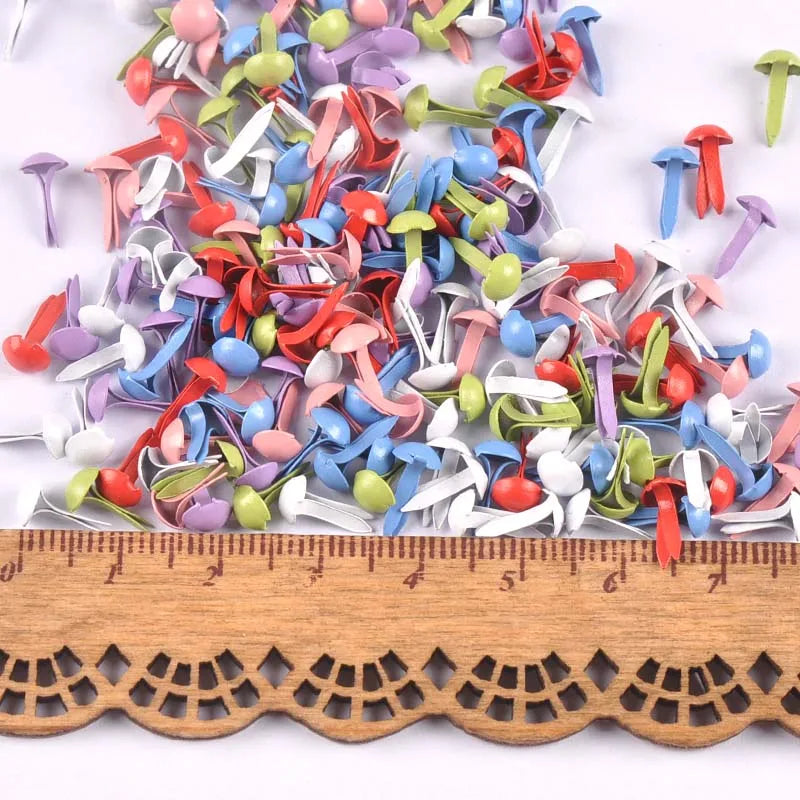 Colorful Brads - 100 Pack 25mm/1" - Mixed, Or Choose Your Color!
