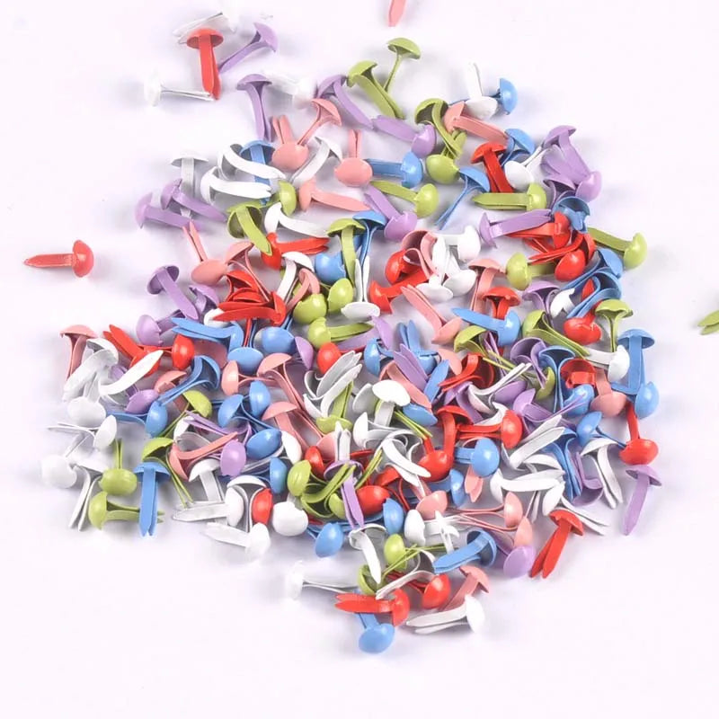 Colorful Brads - 100 Pack 25mm/1" - Mixed, Or Choose Your Color!