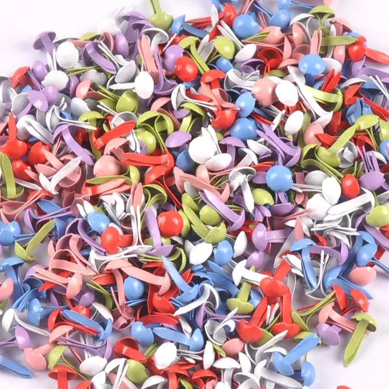 Colorful Brads - 100 Pack 25mm/1" - Mixed, Or Choose Your Color!