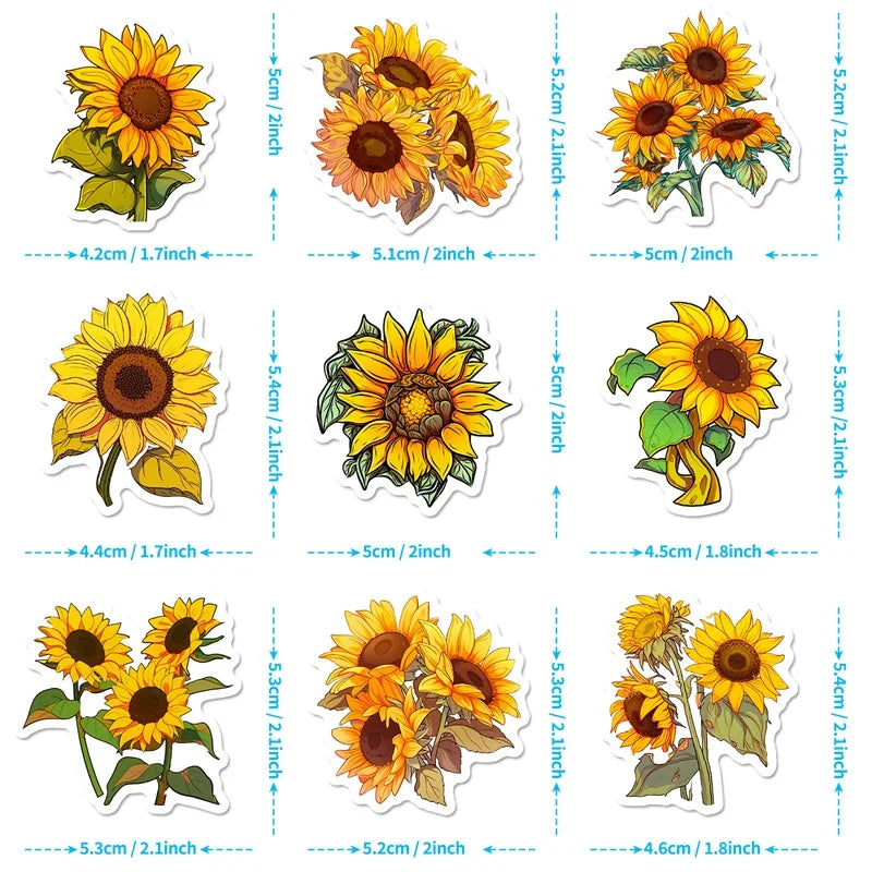 Sunflower Stickers - Many Styles!
