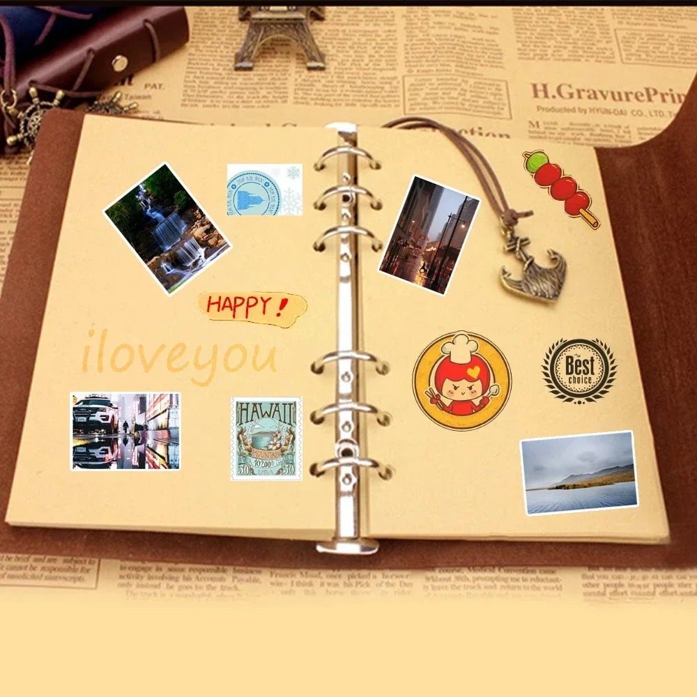 Retro Notebooks & Journals Agenda Binder Sketch Book Leather Soft Cover 14x10cm Replaceable Kraft Paper Inner Korean Stationery