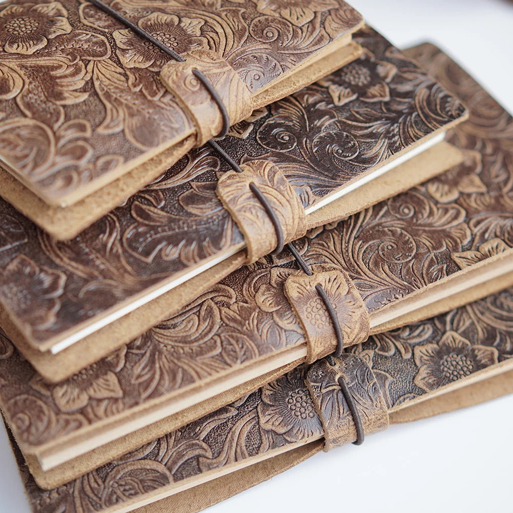 Leather Notebooks- Vintage Cowhide Sketchbook for Travelers and Artists