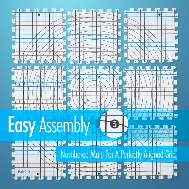 Blocking Mats for Wet and Steam Knitting Pack of 9, 50 T Pins Accessory Sewing Board Tools