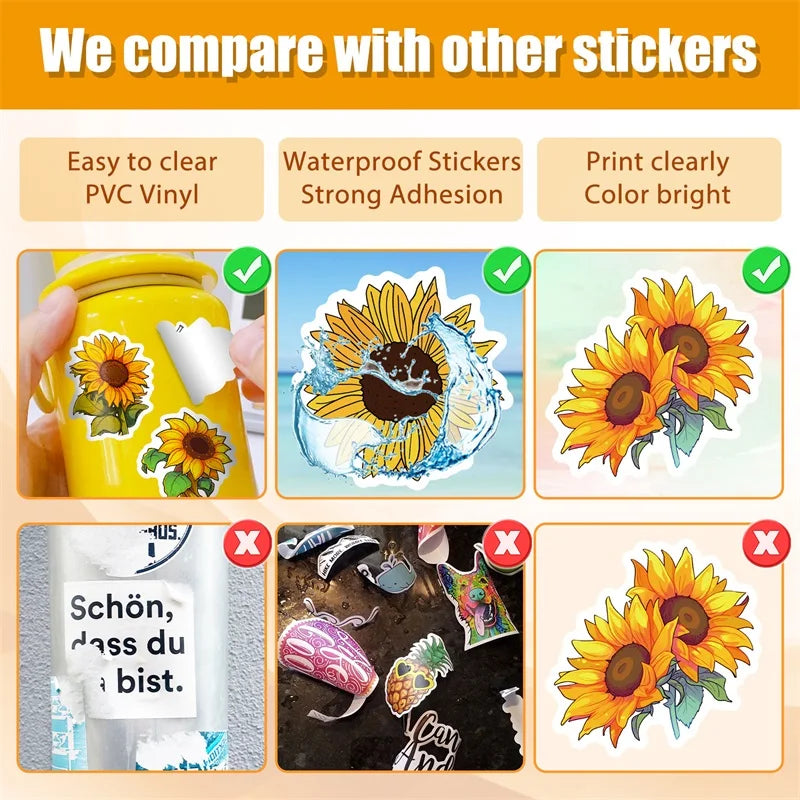Sunflower Stickers - Many Styles!