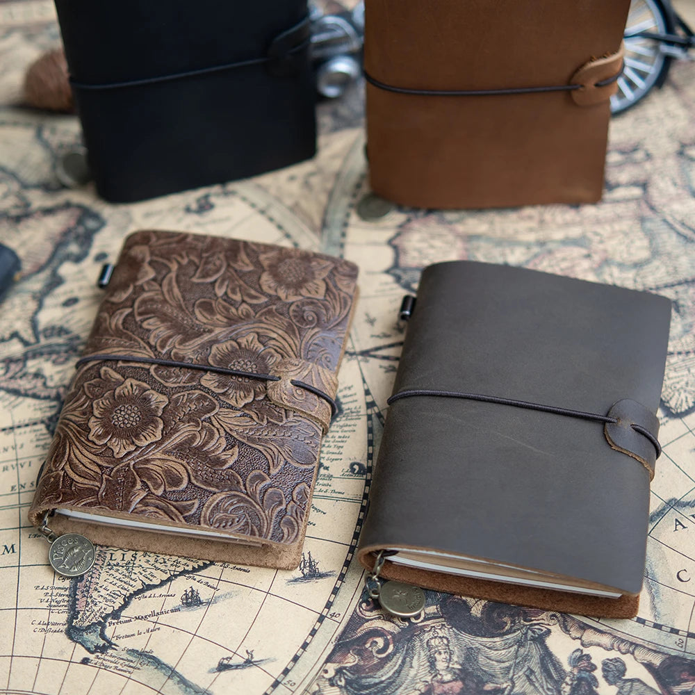 Leather Notebooks- Vintage Cowhide Sketchbook for Travelers and Artists