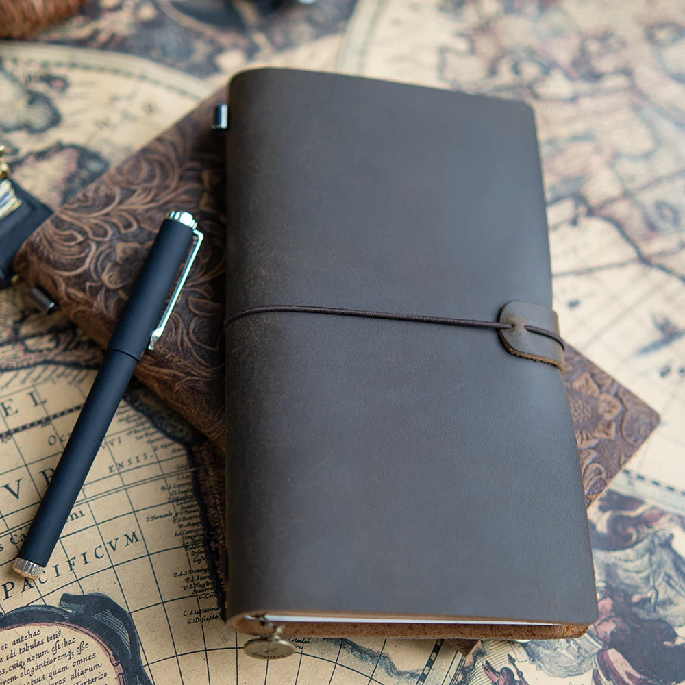 Leather Notebooks- Vintage Cowhide Sketchbook for Travelers and Artists