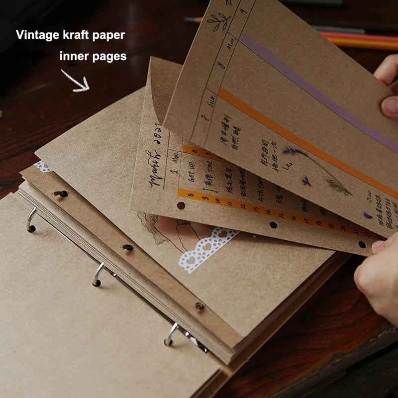 Retro Kraft Paper Cover Photo Album With Blank Kraft Sheet Wedding Guest Book Baby Memories Gift Loose-leaf Scrapbook