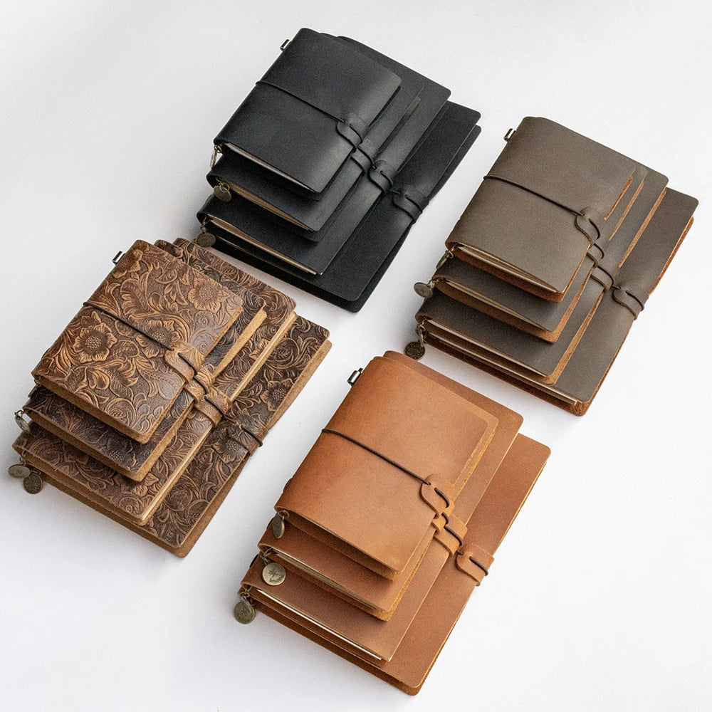 Leather Notebooks- Vintage Cowhide Sketchbook for Travelers and Artists