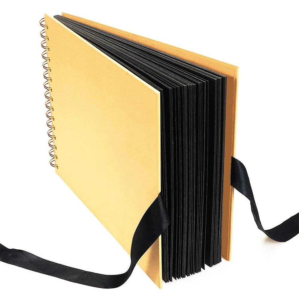 ZK20 80 Black Pages Memory Books DIY Craft Photo Albums Scrapbook Cover Kraft Album For Wedding Anniversary Gifts Memory Books
