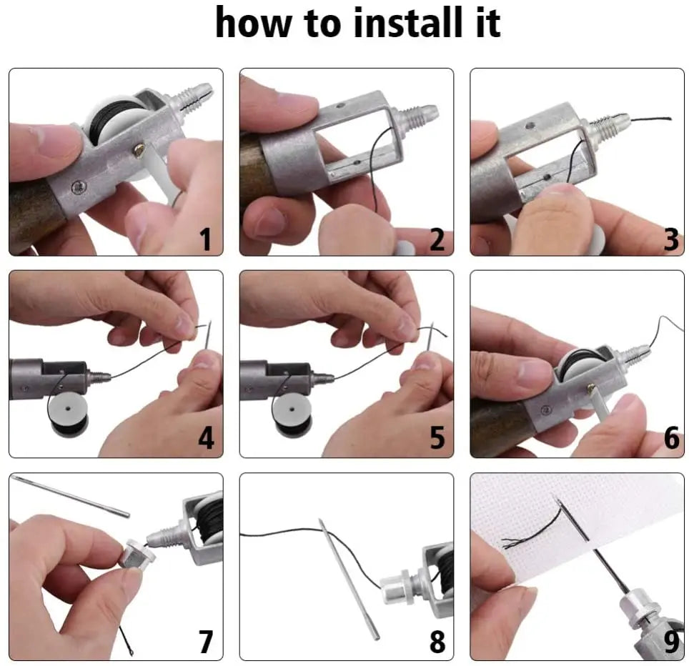 Leather Sewing Awl Thread Kit Speedy Stitcher DIY Hand Sewing Machine Tools Kit Leather Craft Stitching Shoemaker Canvas Repair