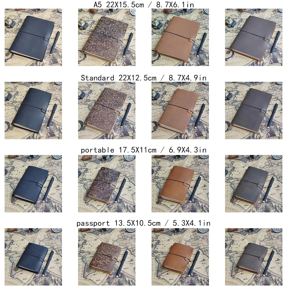 Leather Notebooks- Vintage Cowhide Sketchbook for Travelers and Artists