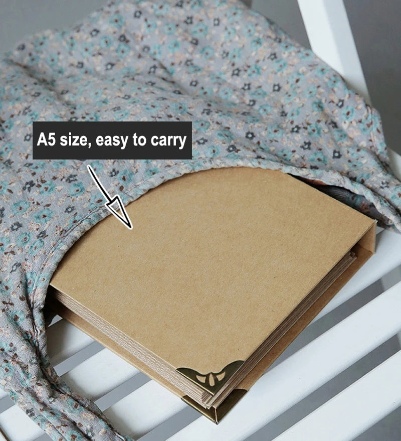 Retro Kraft Paper Cover Photo Album With Blank Kraft Sheet Wedding Guest Book Baby Memories Gift Loose-leaf Scrapbook