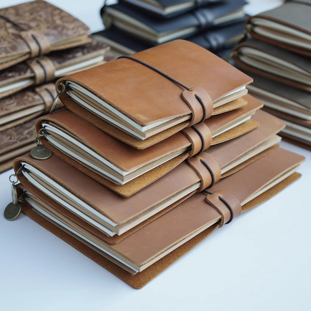 Leather Notebooks- Vintage Cowhide Sketchbook for Travelers and Artists