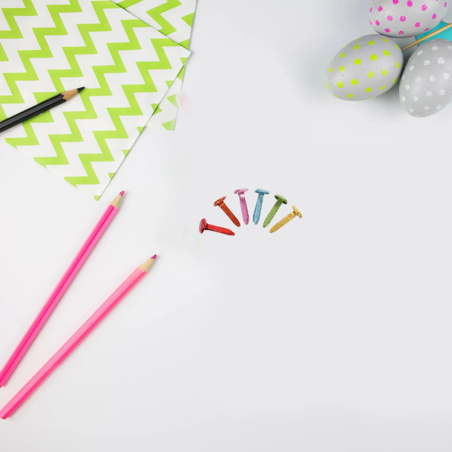 100 Glitter Brads for Your Scrapbook or Photo Album