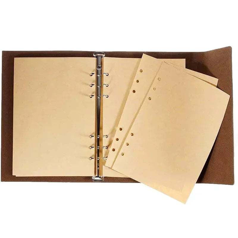 Retro Notebooks & Journals Agenda Binder Sketch Book Leather Soft Cover 14x10cm Replaceable Kraft Paper Inner Korean Stationery