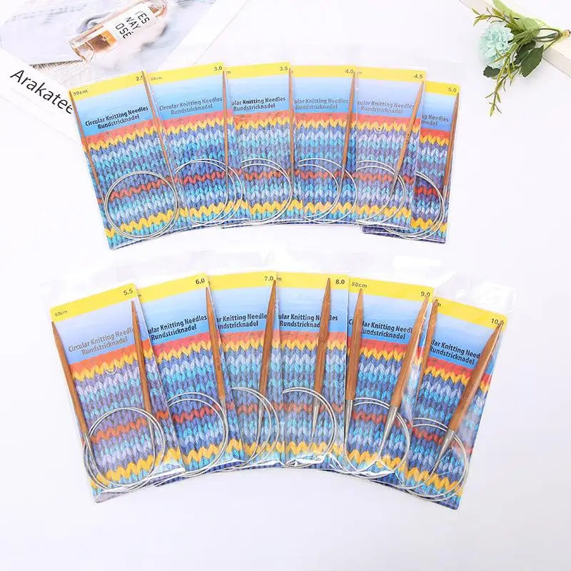 Circular Knitting Needle Set 3.0-10mm - Bamboo with Stainless Steel Cable