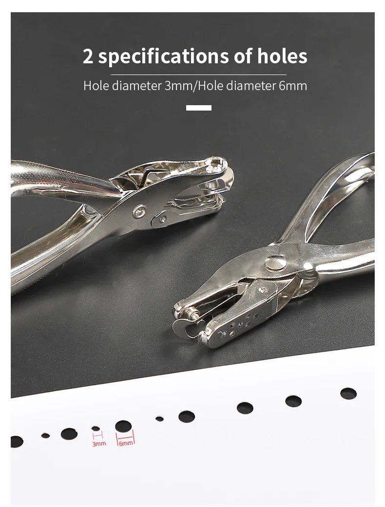 JIANWU 3mm/6mm Paper Single hole Puncher  Machine Paper Punches Metal Scrapbooking Tools