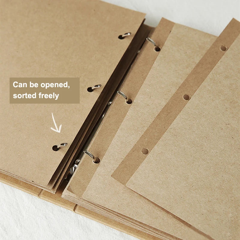 Retro Kraft Paper Cover Photo Album With Blank Kraft Sheet Wedding Guest Book Baby Memories Gift Loose-leaf Scrapbook
