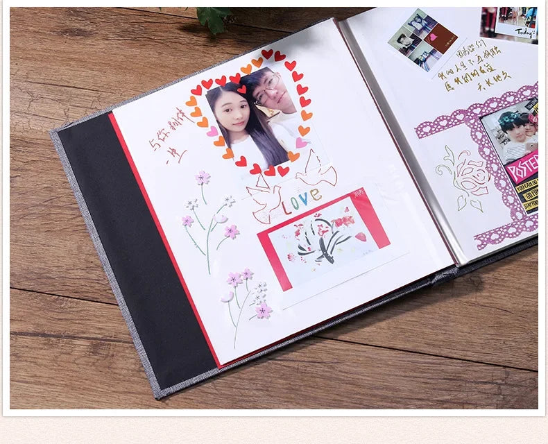 Photograph Storage Scrapbooking Picture Case Photo Linen Self-adhesive Laminating DIY Album Album Viscose Album
