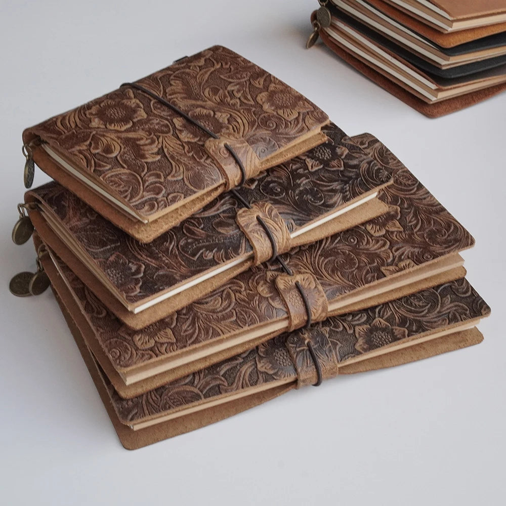 Leather Notebooks- Vintage Cowhide Sketchbook for Travelers and Artists