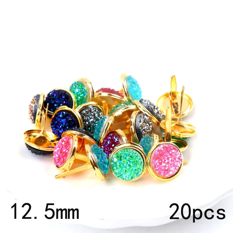 Mix Heart Star Shape Number Rhinestone Studs And Spikes For Clothes Round Square Brads Scrapbooking Embellishment Fastener