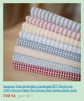 50x70cm yarn-dyed first dye woven cotton plaid brocade patchwork quilt craft fabric cloth DIY stitch sew doll clothes