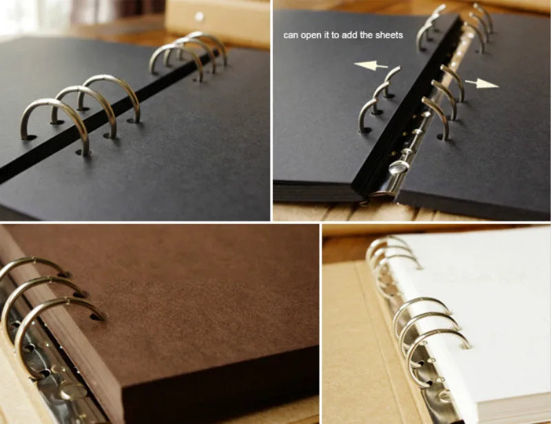 Blank Cover Loose-Leaf Albums Kraft  Paper Diary Hand -Painted Graffiti  Scrapbook Book  Photo Album for Lover Baby Wedding Gift