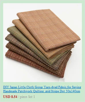 50x70cm yarn-dyed first dye woven cotton plaid brocade patchwork quilt craft fabric cloth DIY stitch sew doll clothes