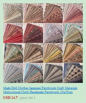 50x70cm yarn-dyed first dye woven cotton plaid brocade patchwork quilt craft fabric cloth DIY stitch sew doll clothes