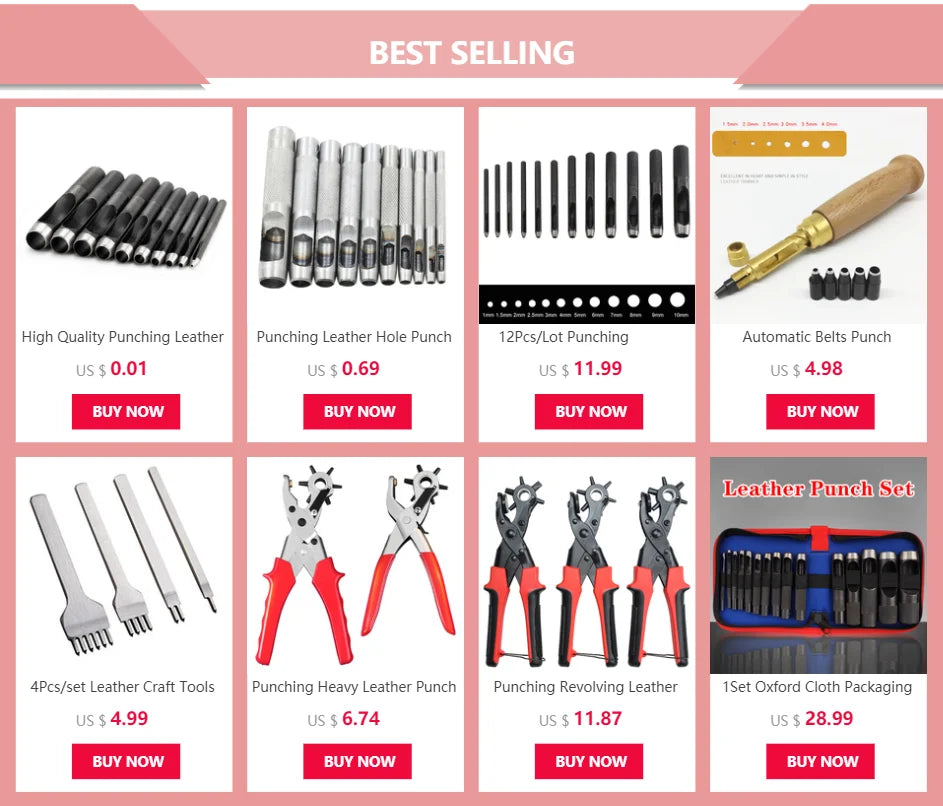 High Quality Hole Puncher Leather Hole Punch Round Steel Leather Craft Hollow Hole Punch 1mm-25mm Gaskets Plastic Rubber Tools