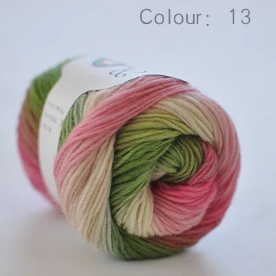 50g(180m)/Ball Rainbow Hand Knitting Merino Wool Yarn Fancy Dye Crochet Yarn DIY Scarf Shawl Yarn for Hand Knitting