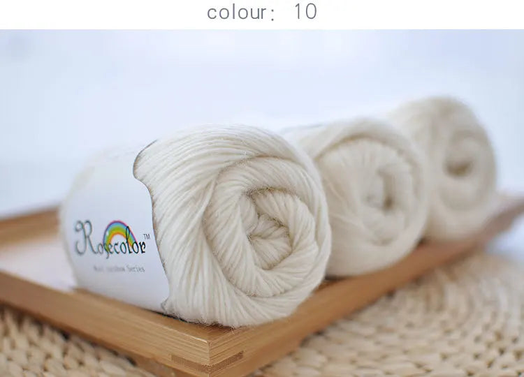 50g(180m)/Ball Rainbow Hand Knitting Merino Wool Yarn Fancy Dye Crochet Yarn DIY Scarf Shawl Yarn for Hand Knitting