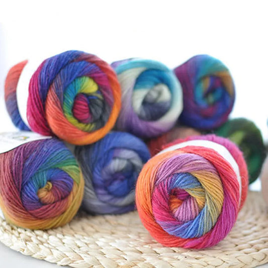 50g(180m)/Rainbow Merino Wool Yarn