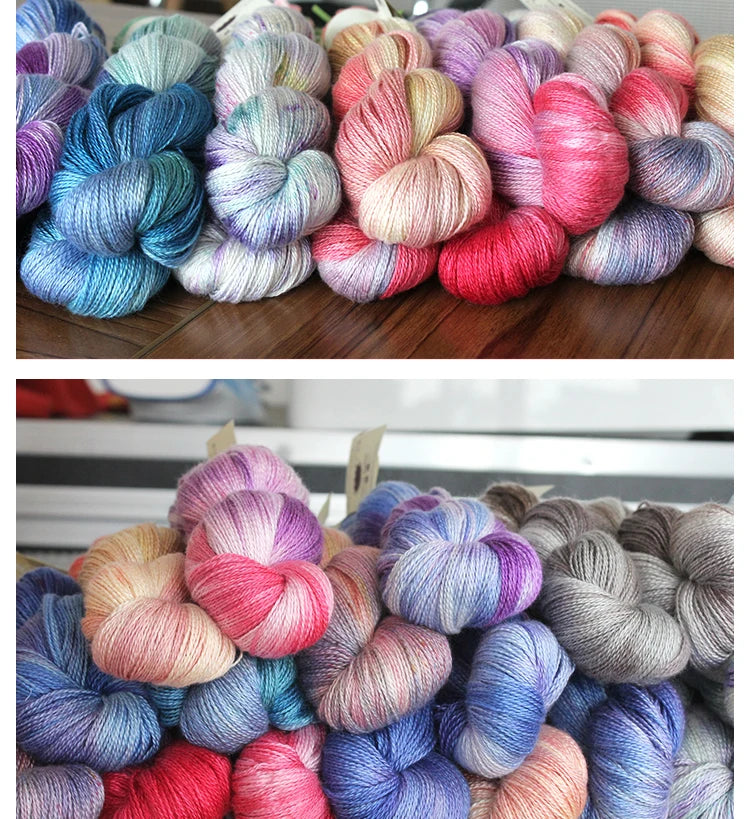 Handpainted Silky Cashmere Fingering Yarn