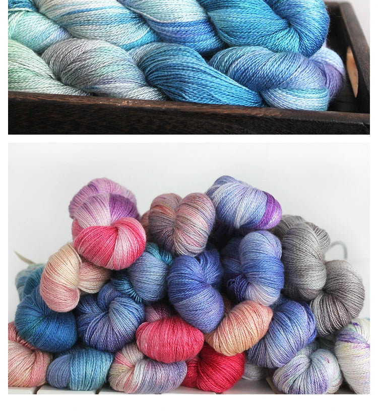 Handpainted Silky Cashmere Fingering Yarn