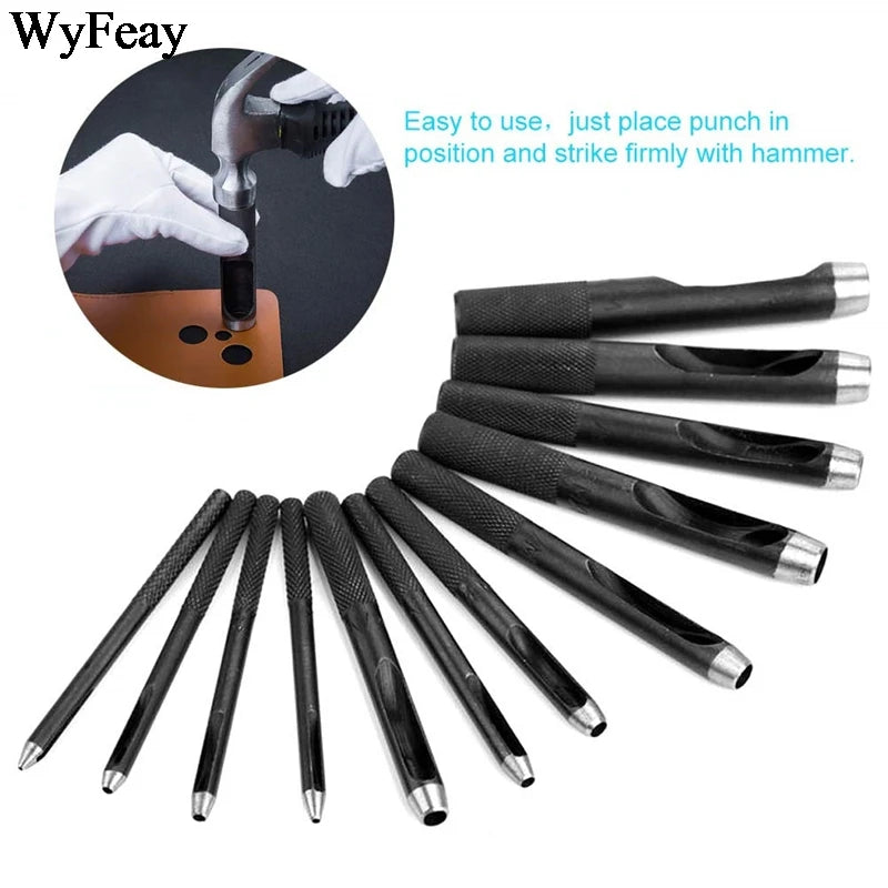 High Quality Hole Puncher Leather Hole Punch Round Steel Leather Craft Hollow Hole Punch 1mm-25mm Gaskets Plastic Rubber Tools