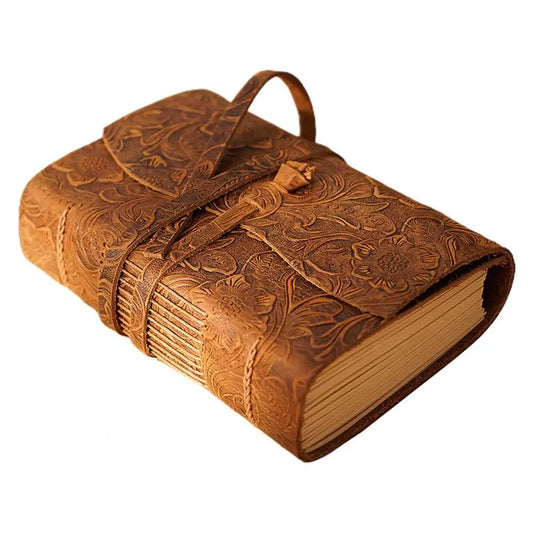 Vintage Portable Mini Notebook 400 Sheets Kraft Paper Agenda Planner Diary Leather Cover Notebook Sketchbook Office School
