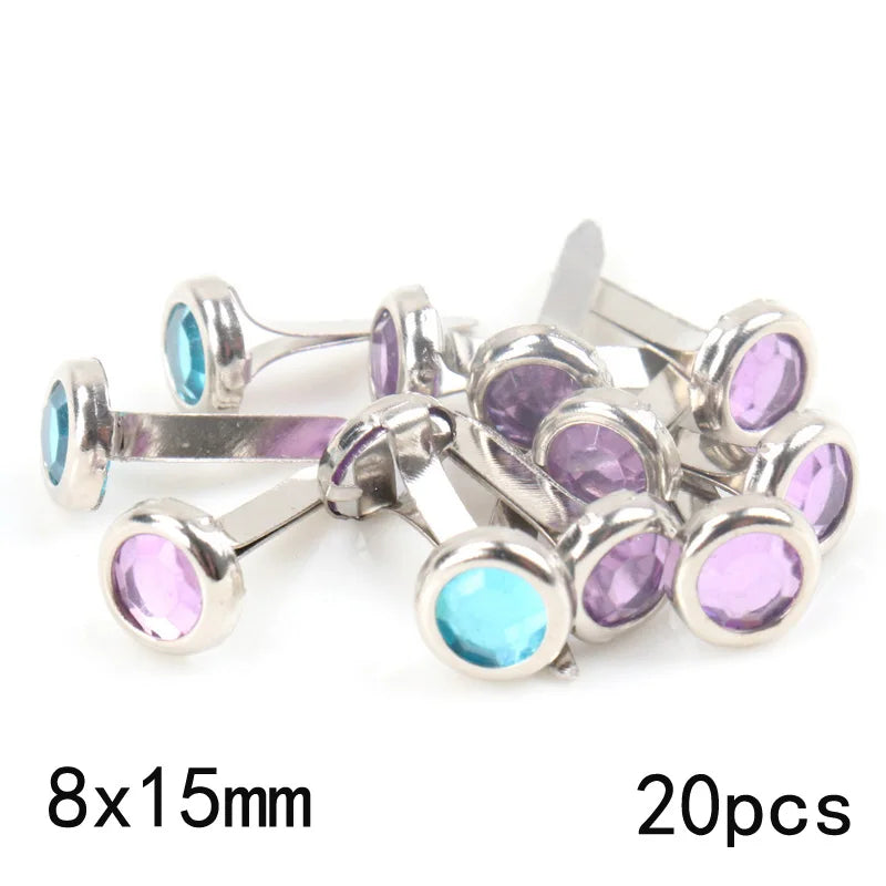 Mix Heart Star Shape Number Rhinestone Studs And Spikes For Clothes Round Square Brads Scrapbooking Embellishment Fastener