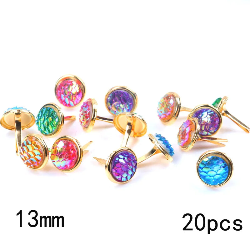 Mix Heart Star Shape Number Rhinestone Studs And Spikes For Clothes Round Square Brads Scrapbooking Embellishment Fastener