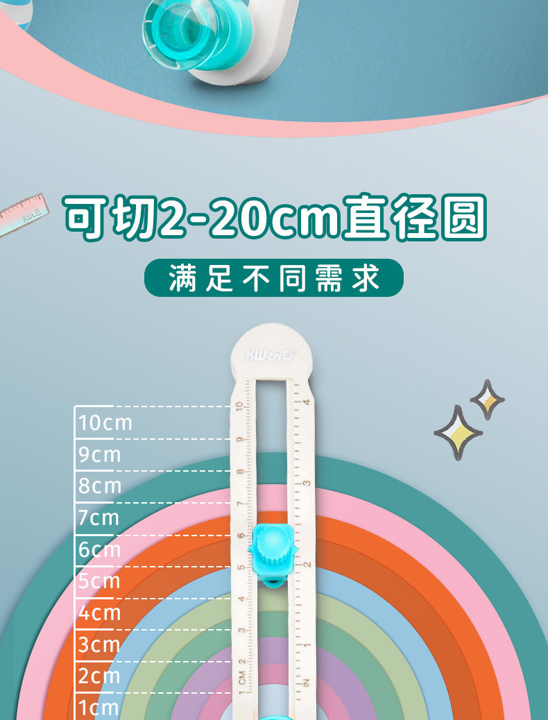 Plastic 2-20cm Circle Paper Cutter Multifunctional Craft Cutting Tools Paper Scrapbooking Cards Cutters For Home Study Offices