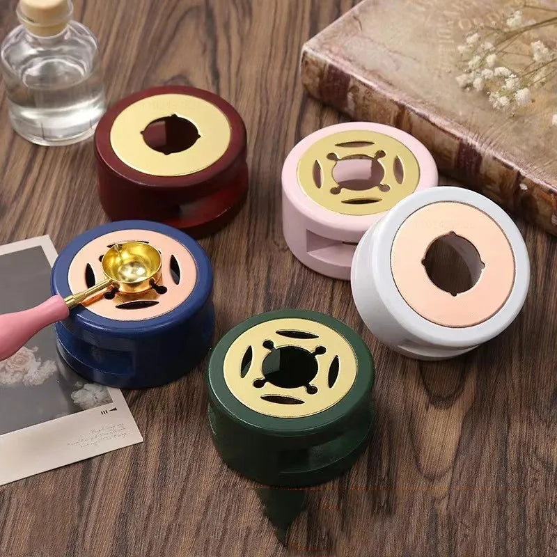 Solid Wood Wax Melting Furnace With Spoon, Wax Seal Set, Scrapbook, Wedding Invitation Letter, Stamp Decoration Tool
