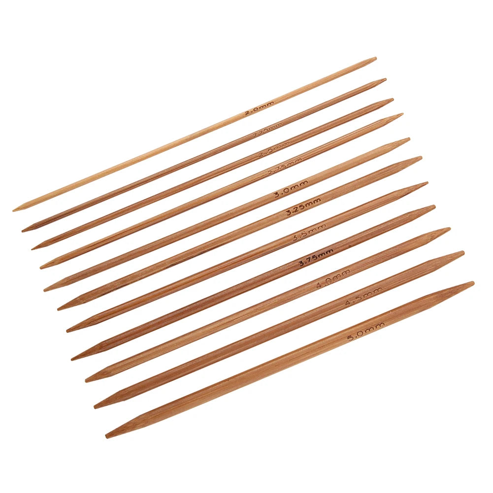 11 Sets of Bamboo Double Pointed Knitting Needles